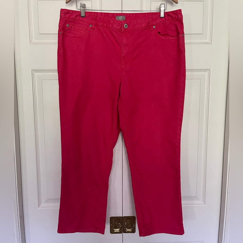 {J. Jill} Crop Jeans with Stretch in Raspberry - Womens 16